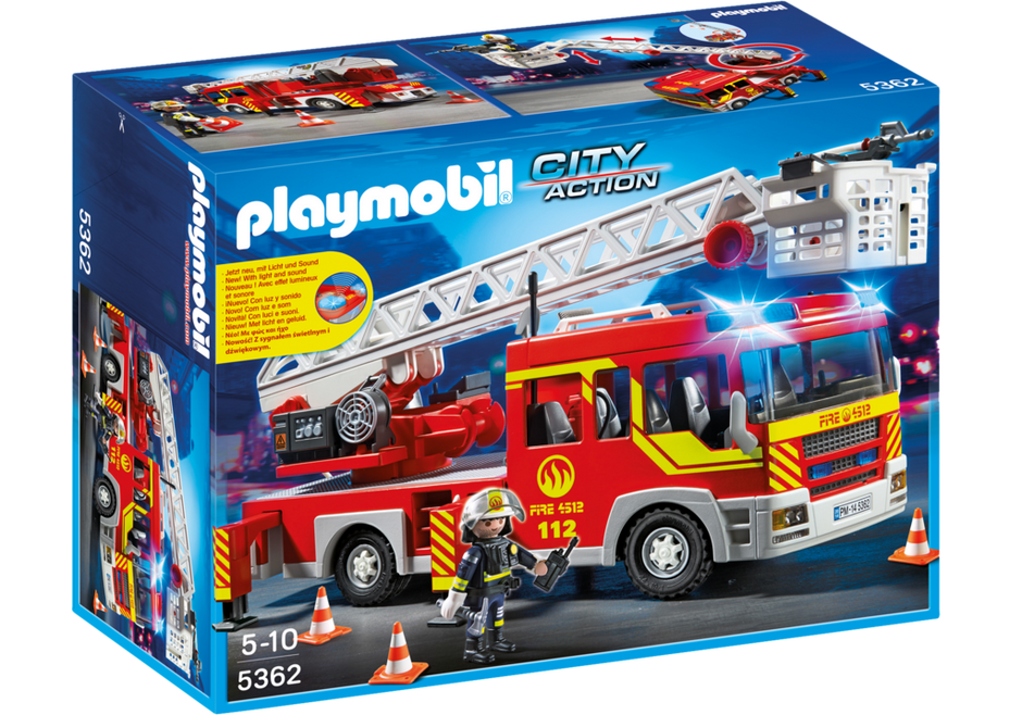 Hr bakke Oswald Køb Playmobil - Brandbil med stige, lyd og lys (playmobil 5362)