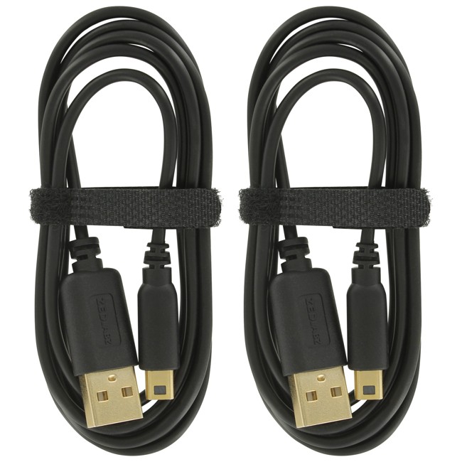 ZedLabz gold 1.2M USB charging cable adapter lead for Nintendo 3DS, 2DS & DSi - 2 pack