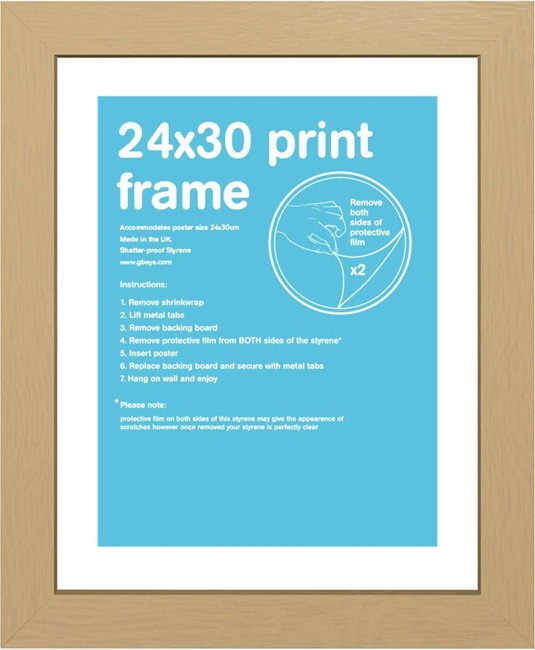 30mm Oak 24 x 30cm Poster / Print Frame