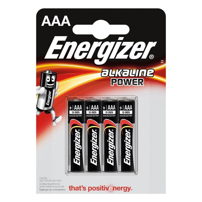 Energizer - Batteri AAA/LR03 Alkaline Power 4-Pak