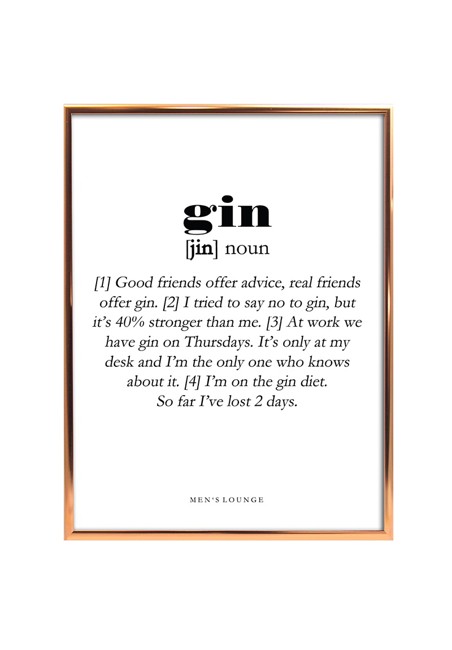 Men's Lounge - Gin Definition Plakat 50 x 70 cm