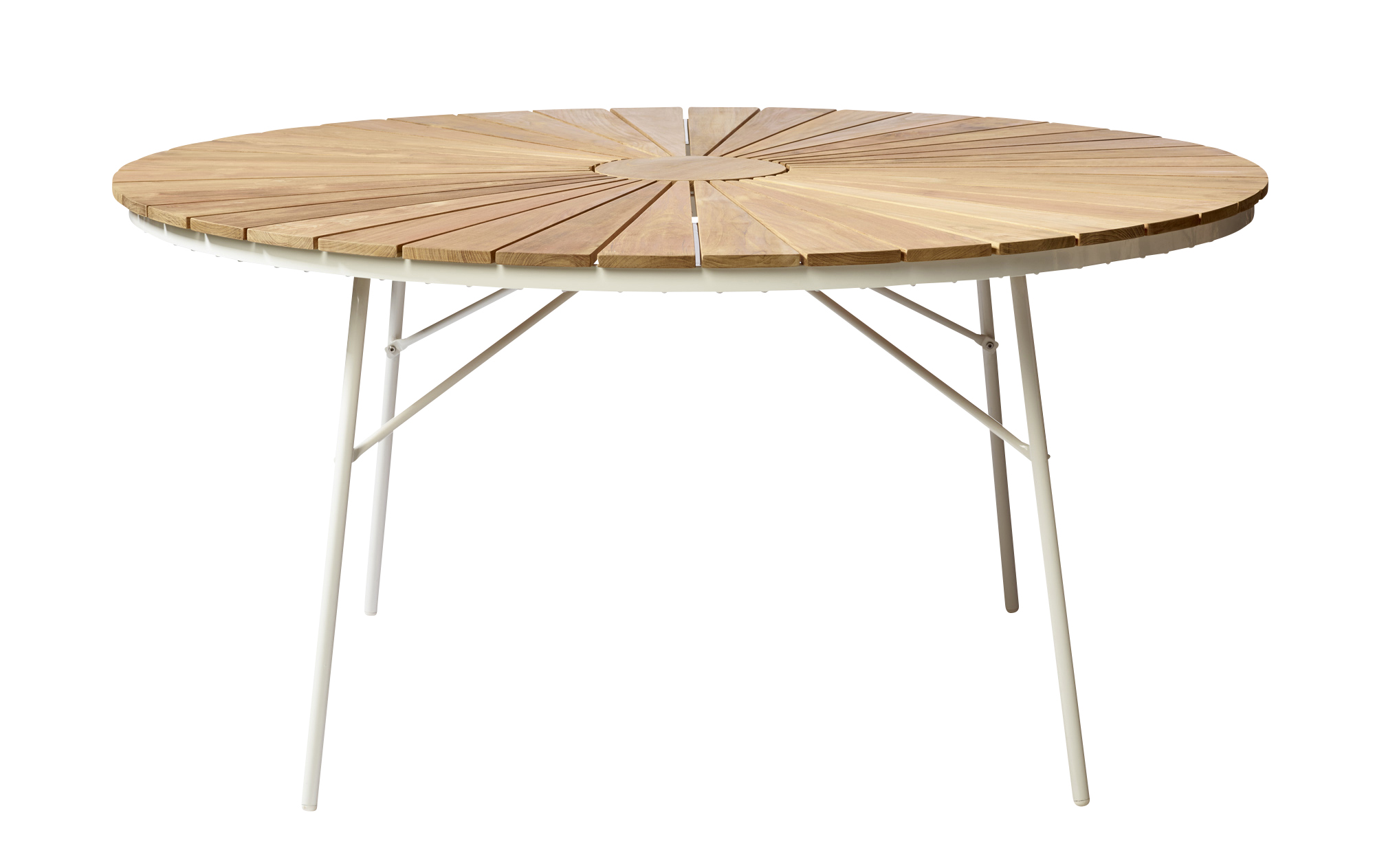 Cinas - Hard & Ellen Garden Table Ø 150 cm - Aluminium/Teak - White (2522009)