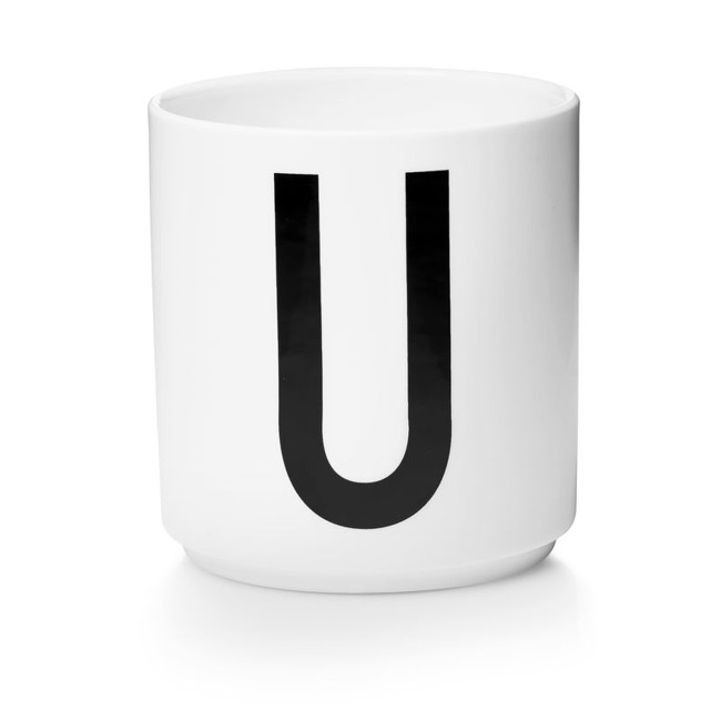 ​Design Letters - Personlig Porcelænskop U - Hvid
