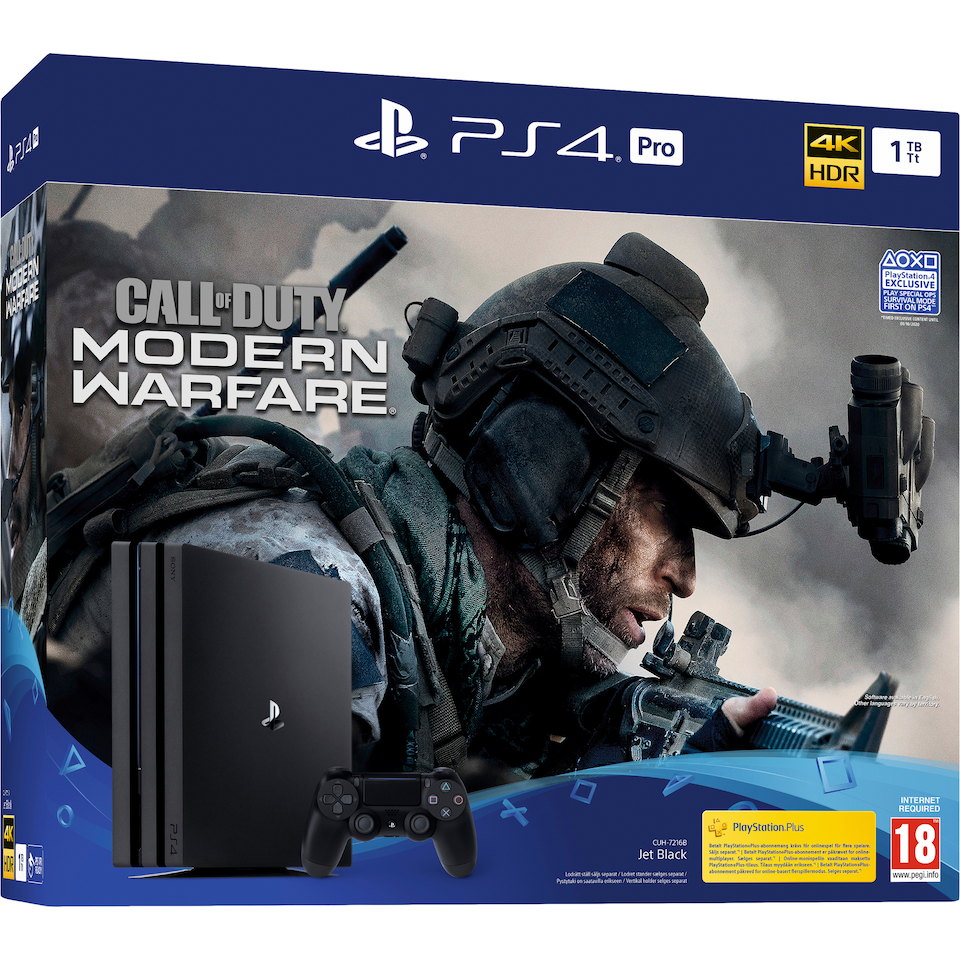 side Oversætte midtergang Køb Playstation 4 PRO 1TB (Call of Duty: Modern Warfare Bundle) (Nordic box)