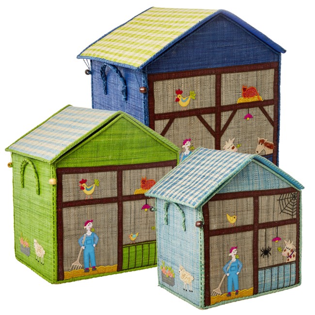 Rice - Large Set of 3 Toy Baskets - Farm Theme