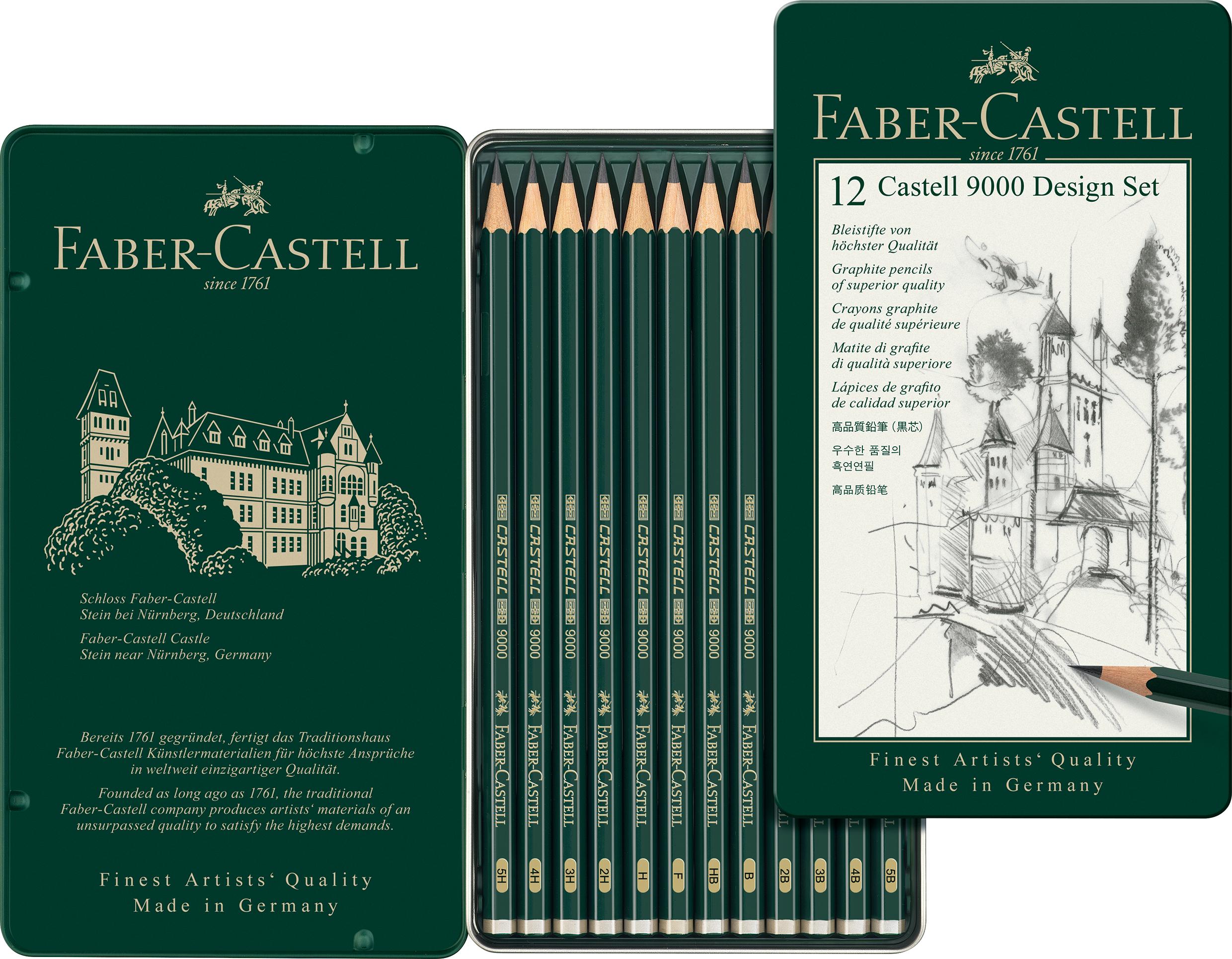Faber-Castell - Castell 9000 Bleistift, Design Set, 12er Metalletui (119064) thumbnail-2