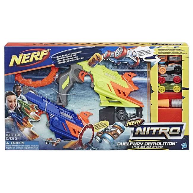 Køb Nerf Nitro Duelfury Demolition Foam Car Launcher Twin Battle Pack