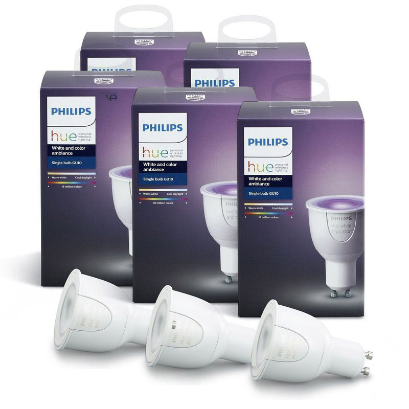 For a day trip Our company coil Køb Philips Hue - 5X Single Bulb GU10 Color bundle tilbud