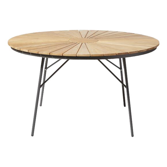 Cinas - Hard & Ellen Garden Table Ø 130 cm - Aluminium/Teak  - Antracit (2521136)