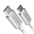 RAVPower 2m USB-C til USB-C 2.0 opladningskabel og 480MB/s dataoverførsel, Sølv thumbnail-6