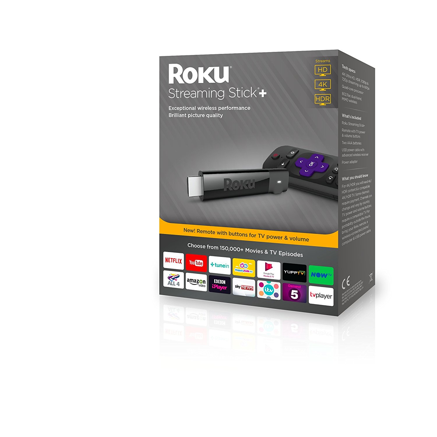lække At regere Ond Køb Roku Streaming Stick+ Player - Black