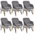 6 pcs Fabric Dining Chair Set with Oak Legs thumbnail-1