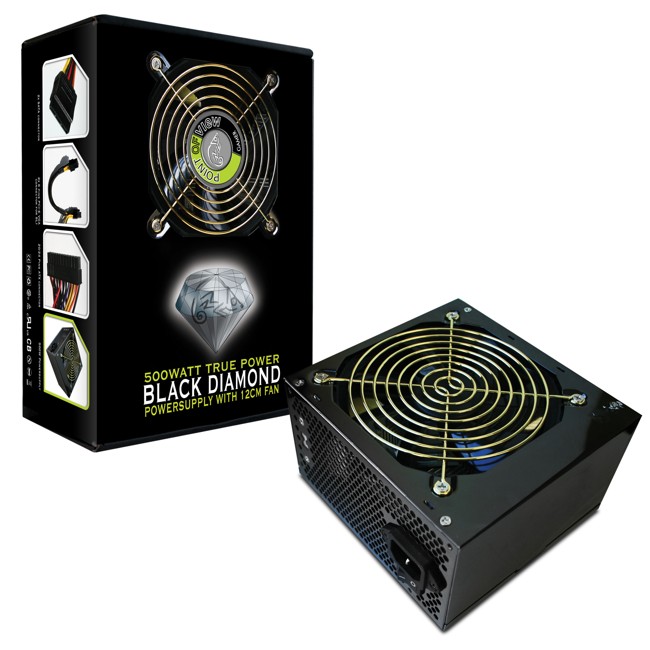 Point of View - Black Diamond 500W ATX Modular SLI Ready Power Supply Unit for PCs