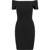 Urban Classics Ladies - Off Shoulder Rib Dress black thumbnail-1