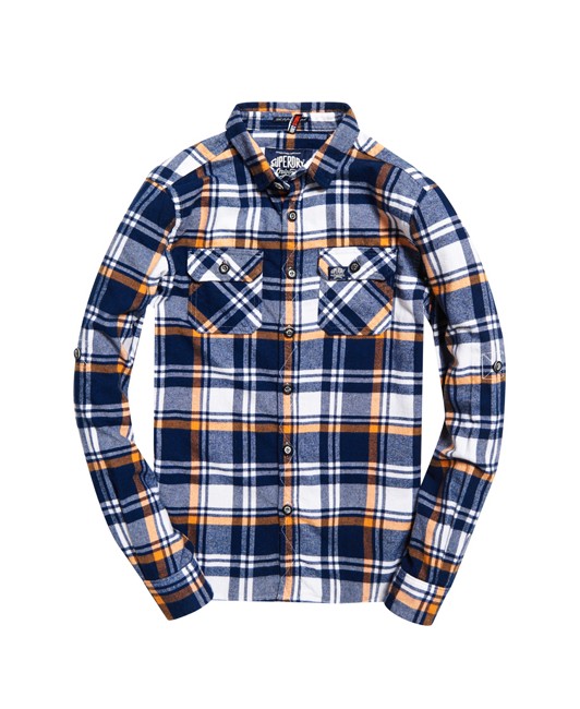 Superdry Refined Lumberjack Shirt Admiral Blue Check