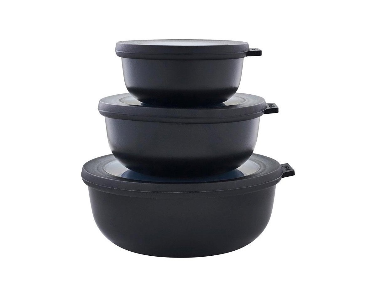 Mepal - Cirqula Low Bowl Set​ Of 3 - Black (233089) - Hjemme og kjøkken