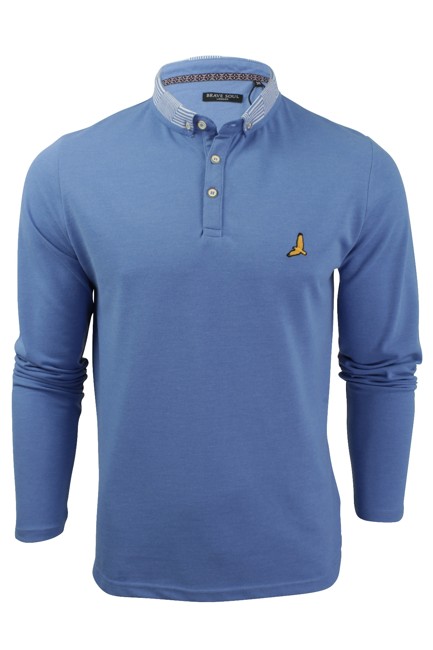 Mens Polo Shirt by Brave Soul 'Hatter' Long Sleeved