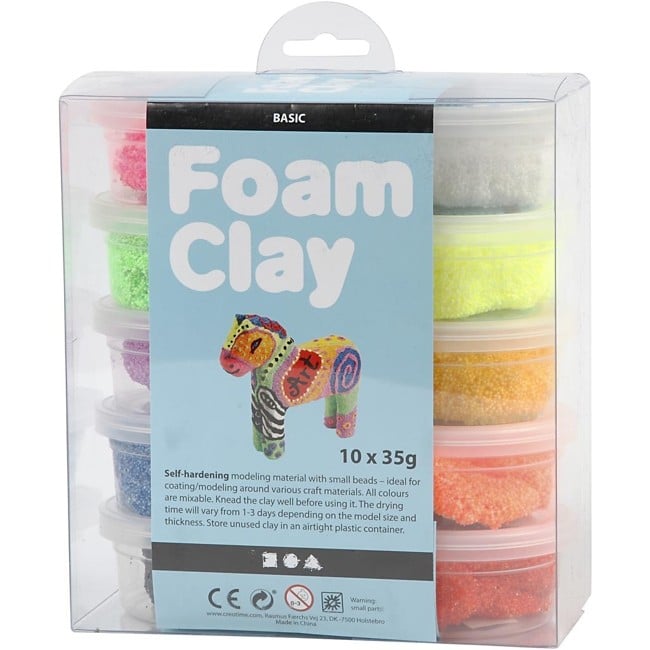 Foam Clay - helmimassa, 10x35 g, värilajitelma