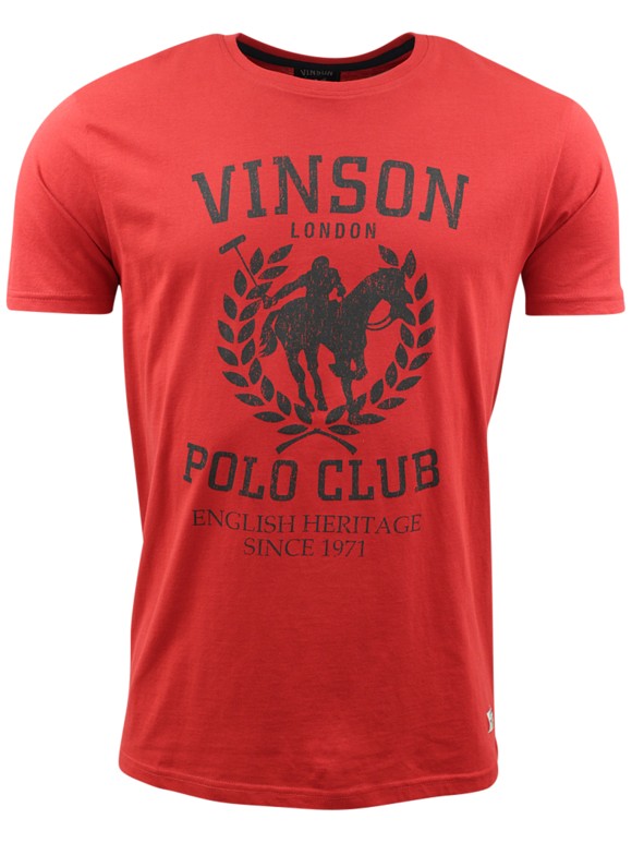 Buy Vinson Polo Club 'Calenne' T-shirt - Crimson Red