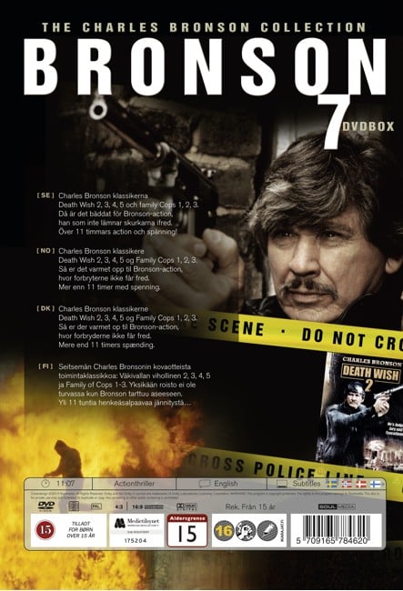 Charles Bronson Collection (7-disc) - DVD - Death Wish 2 - 3 - 4 - 5 and Family of Cops 1-2-3