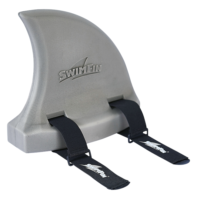 SwimFin - Haifischflossen-Schwimmgürtel für Kinder - Warmes Grau