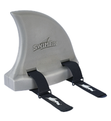 SwimFin - Haifischflossen-Schwimmgürtel für Kinder - Warmes Grau