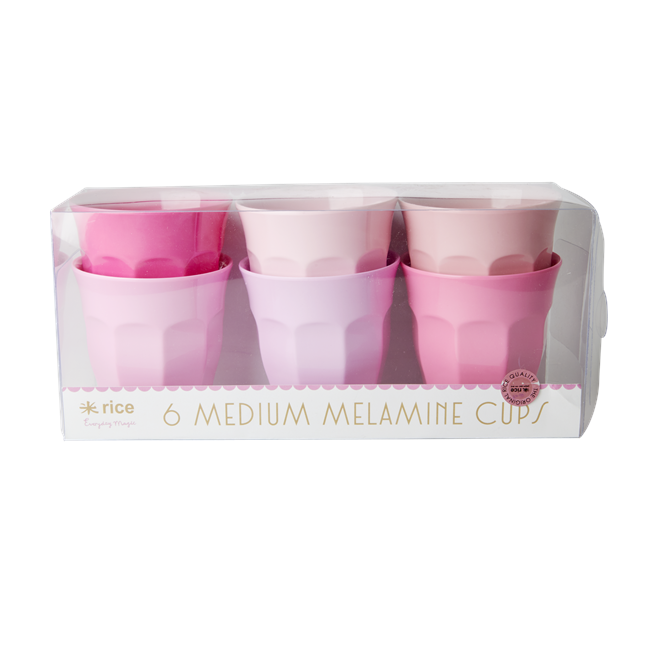 Rice - Medium Melamin Kopper 6 Stk - 50 Shades of Pink