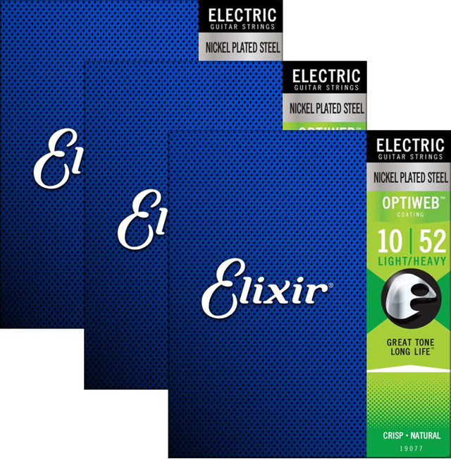 Elixir - OPTIWEB Nickel Plated Steel - Strenge Til Elektrisk Guitar - 3 PAK (010-052)
