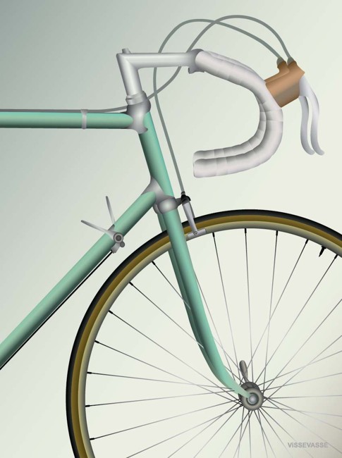Vissevasse - Racing Bicycle - 30 x 40 cm