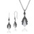 Gemondo 925 Sterling Silver Art Deco Mother of Pearl & Marcasite Drop Earrings & 45cm Necklace Set thumbnail-1