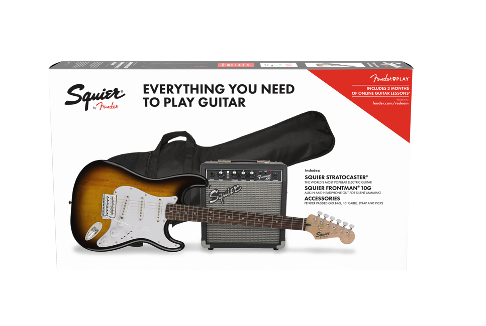 Squier By Fender - Stratocaster - Elektrisk Guitar Start Pakke (Brown Sunburst)