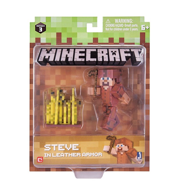 Minecraft Series 3 Action Figure (3 Inch) Steve In Leather Armou