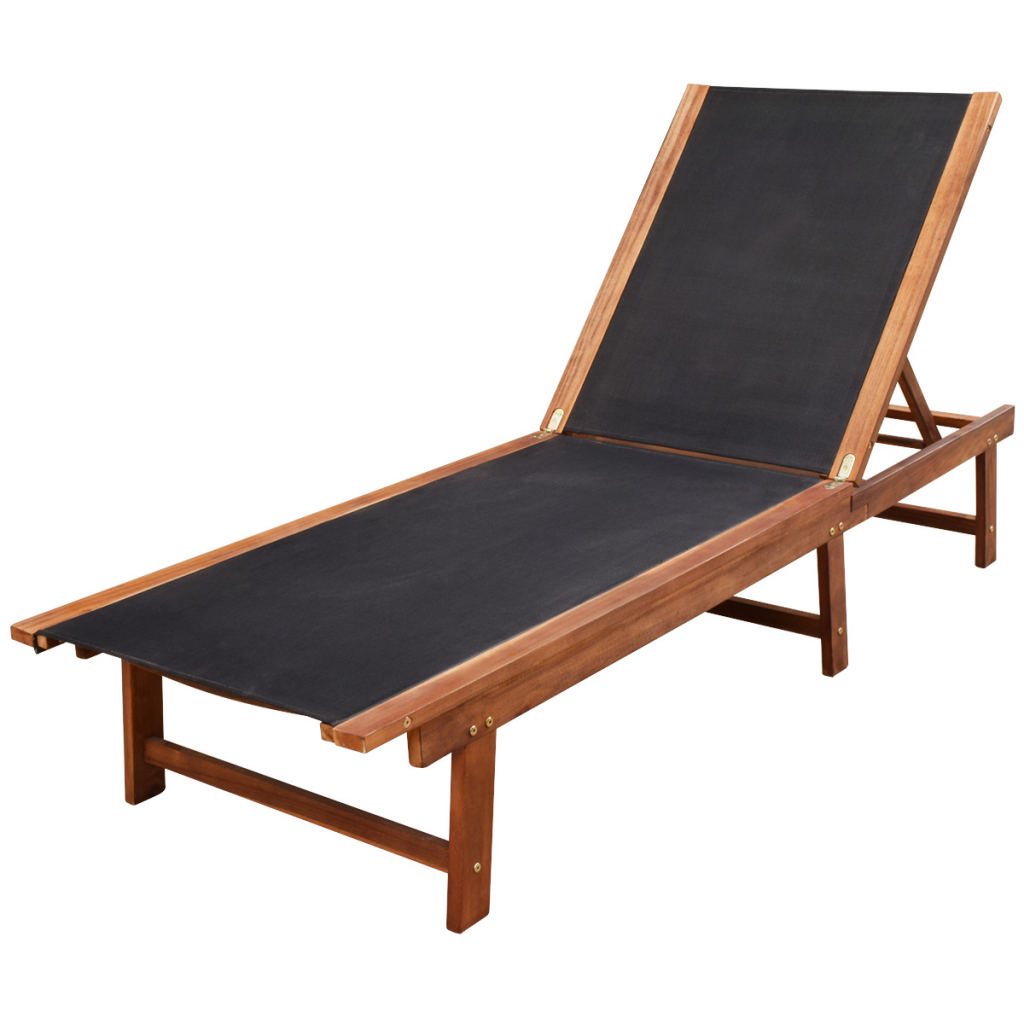 vidaxl sun lounger solid acacia wood