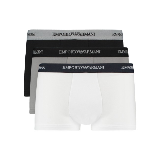 Emporio Armani 3 Pack Trunk Stretch Cotton Black / Gray / White