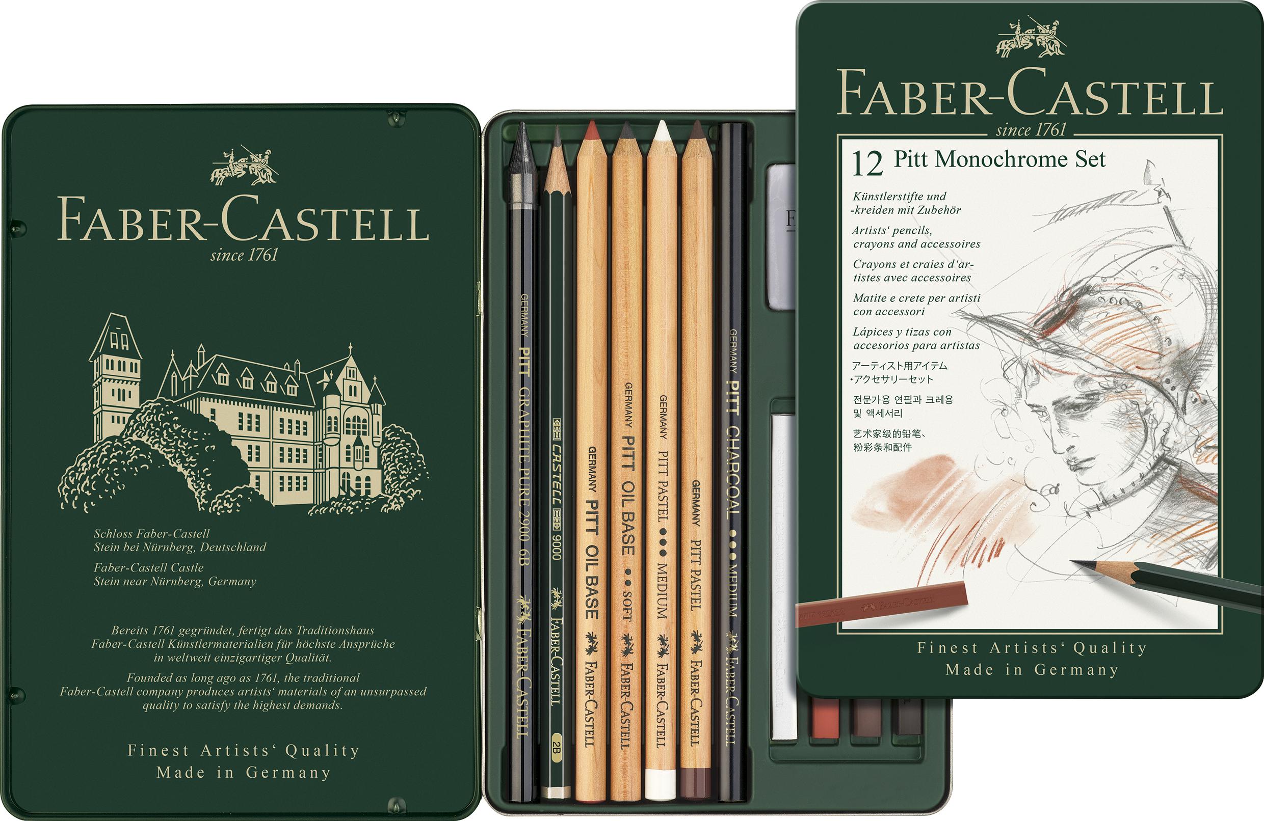 Faber-Castell - Set Pitt Monochrome tin of 12 (112975) thumbnail-2