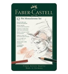 Faber-Castell - Pitt Monochrome Blyanter i Metal æske (12stk.)