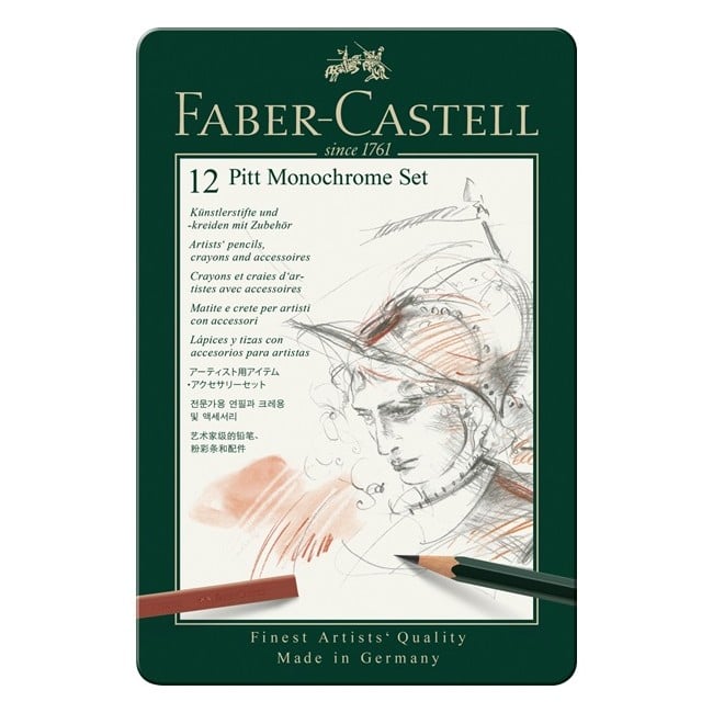 Faber-Castell - Set Pitt Monochrome tin of 12 (112975)