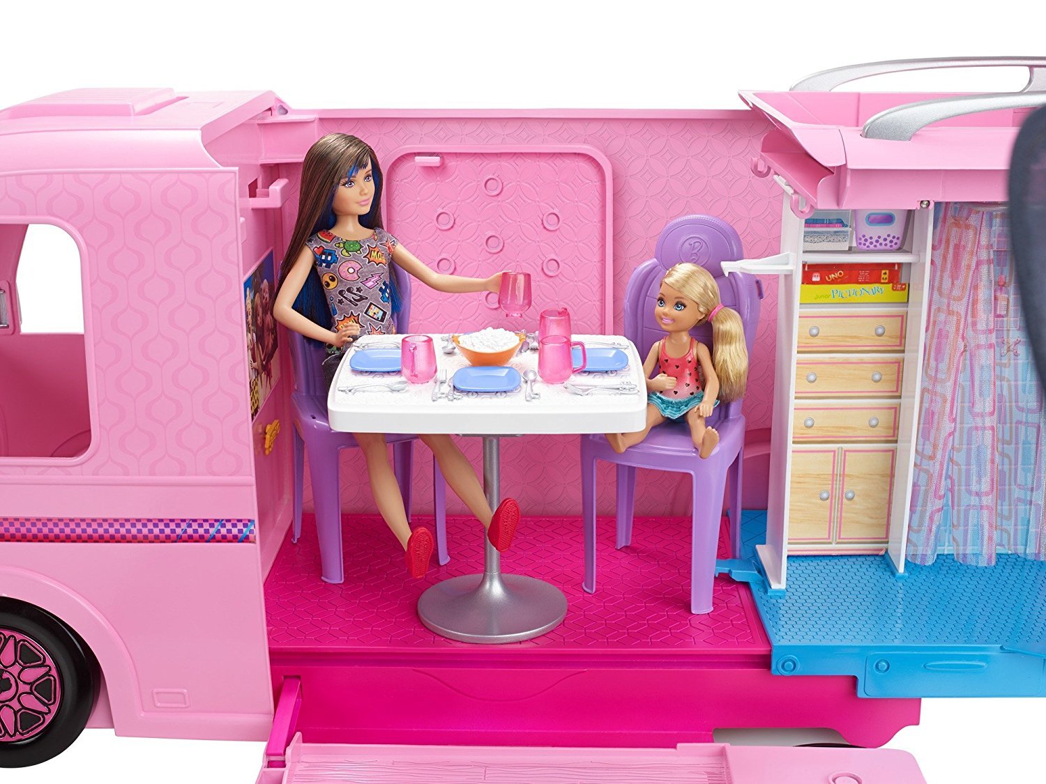Машина для кукол купить. Mattel Barbie fbr34 Волшебный раскладной фургон. Транспорт для кукол Mattel Barbie дом мечты раскладной фургон, fbr34. Автобус Барби Dream Camper. Барби кемпер fbr34.