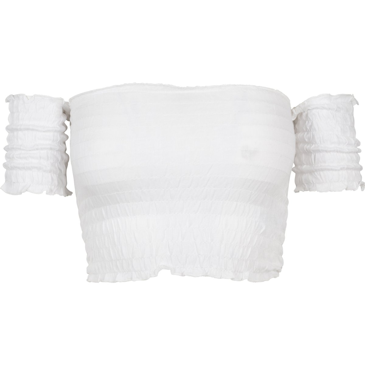 Buy Urban Classics Ladies - Cropped Shoulder Smoke Top white - XS