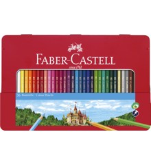 Faber-Castell - 6 kantede farveblyanter i metalæske, 36 stk (115886)