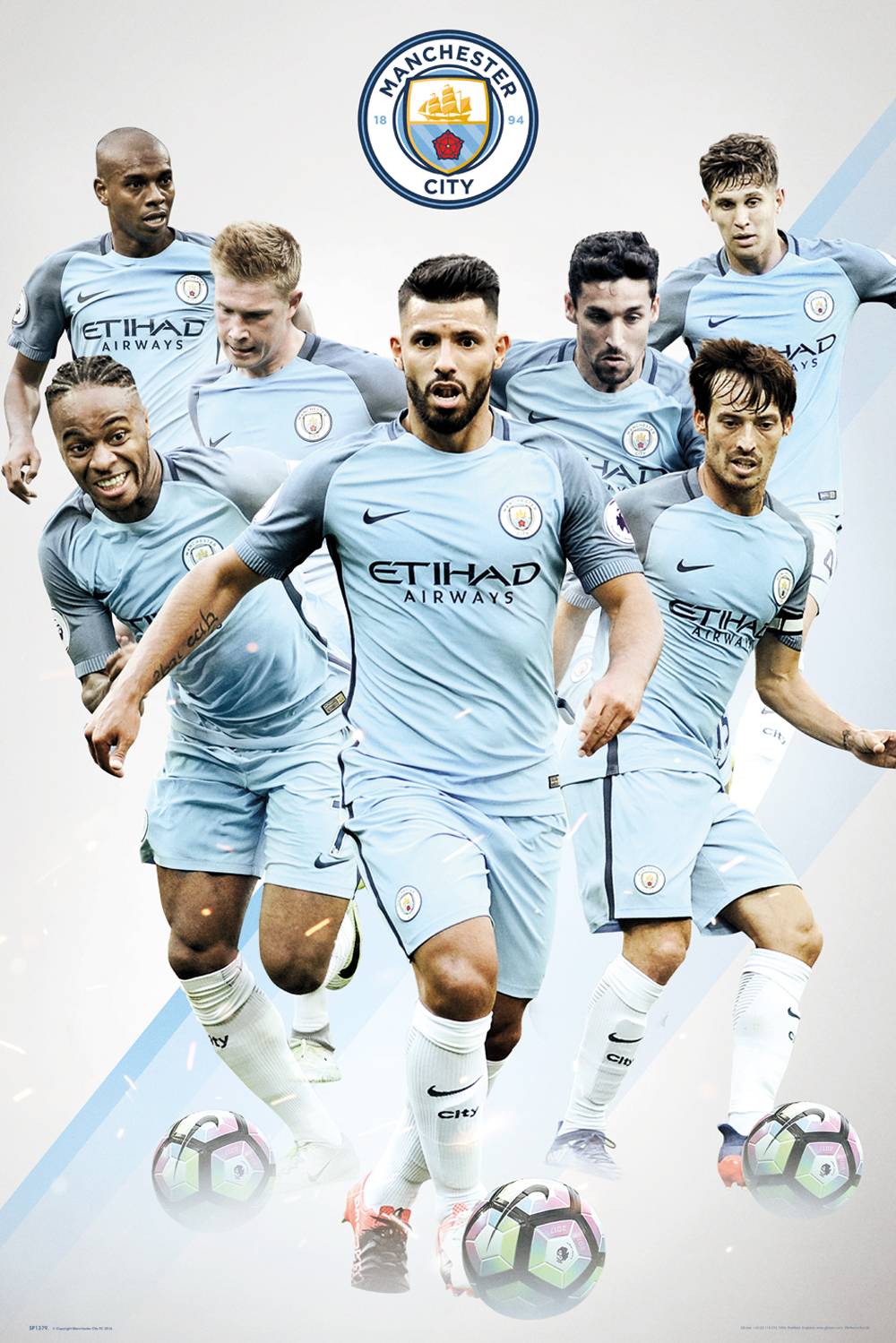 Manchester City Poster Man City MCFC Silva 16//17 61x91.5cm