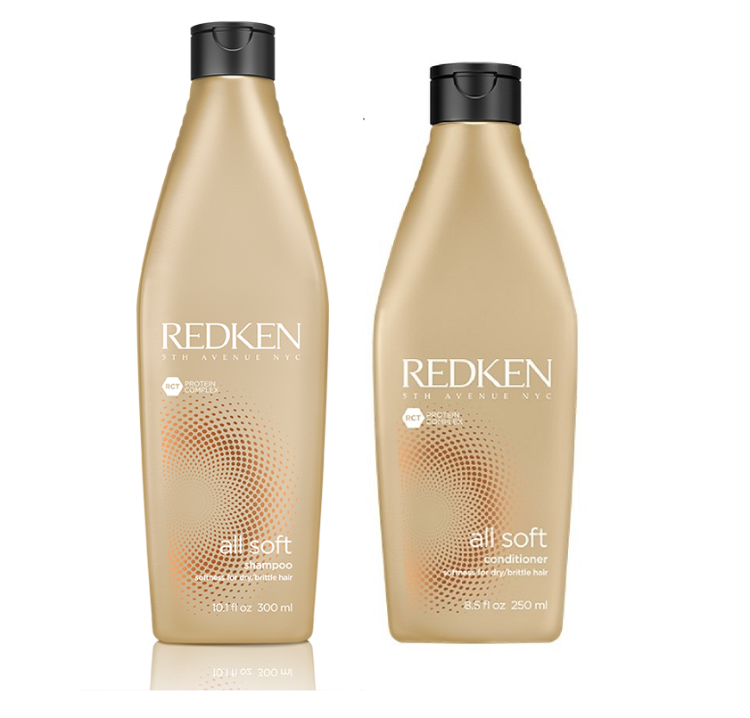 Køb Redken All Soft Shampoo 300 ml + Balsam 250 ml