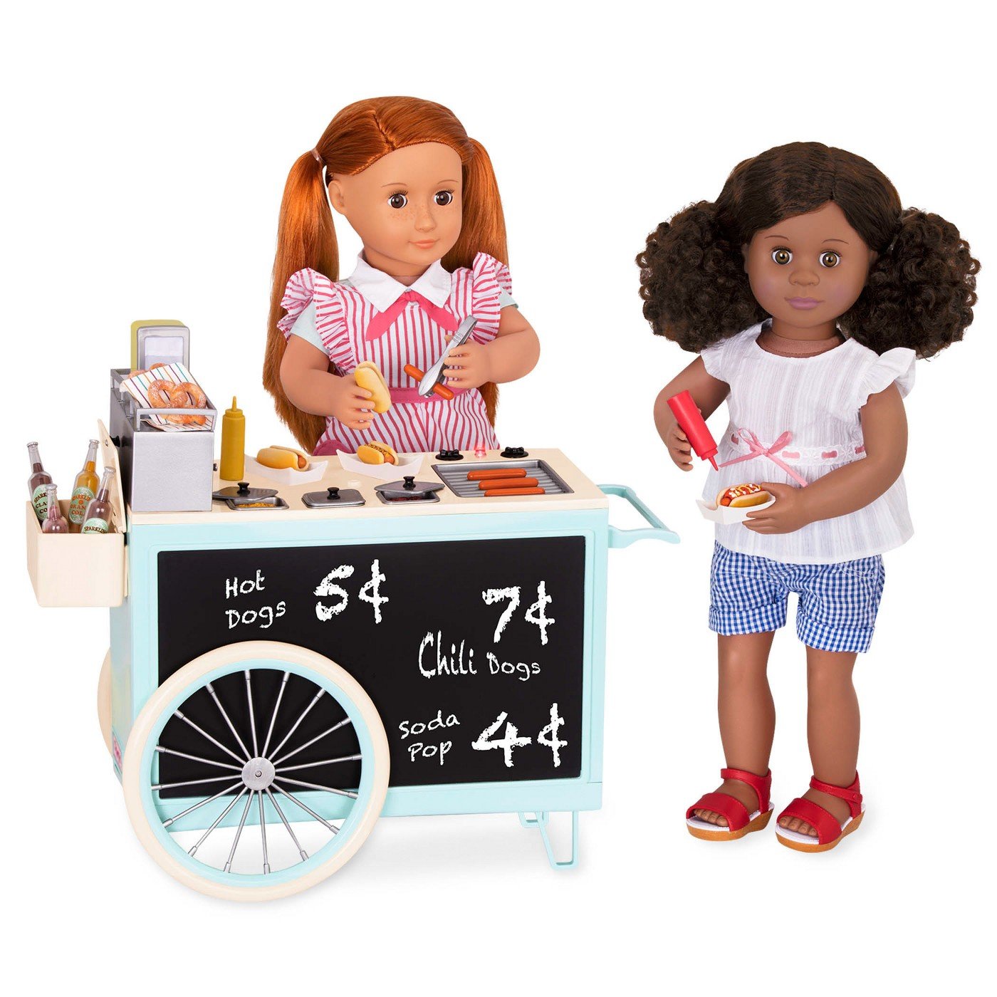 Our Generation Retro Hot Dog Cart Hot Dog Cart | Retro 18-inch Doll Toy Our ...