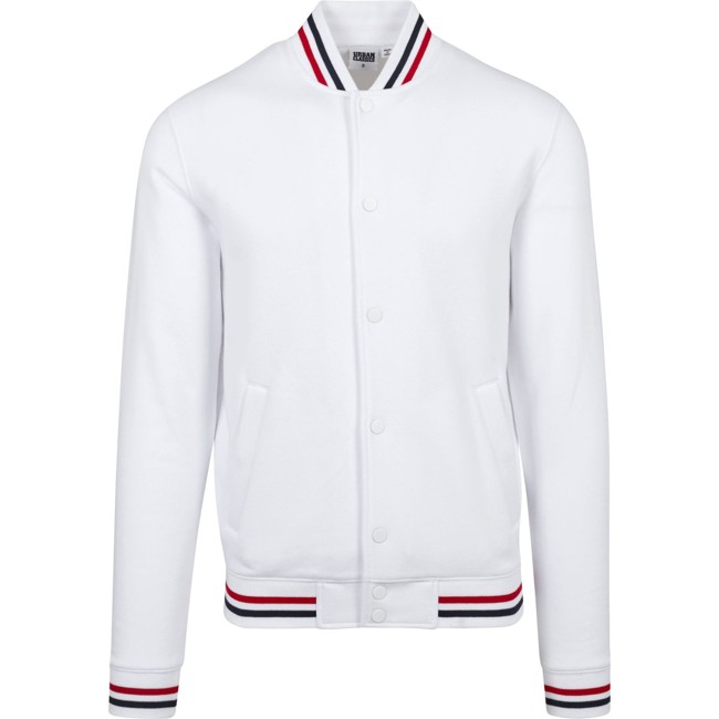 Urban Classics - 2-TONE College Sweat Jacket white