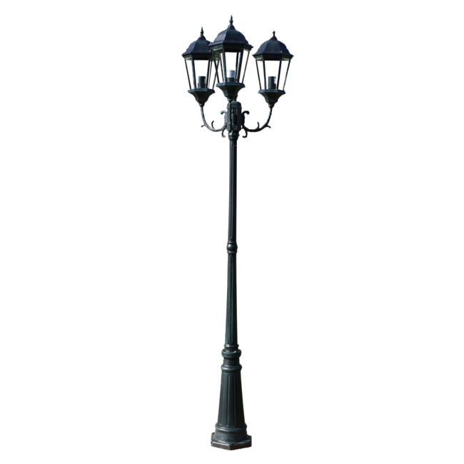 Brighton havelampe 3-armet 230 cm mørkegrøn/sort
