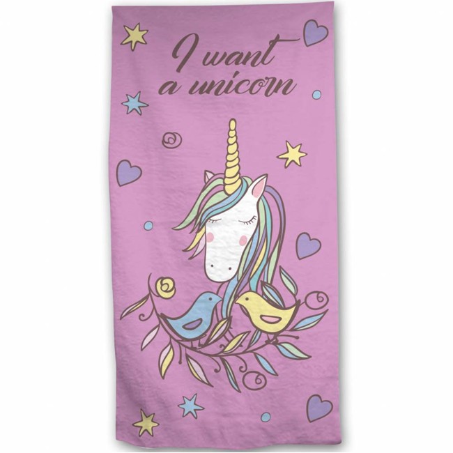 Unicorn - Beach towel - 70 x 140 cm - Pink
