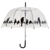Esschert Design paraply TP166 med fugle på en ledning, gennemsigtig thumbnail-1