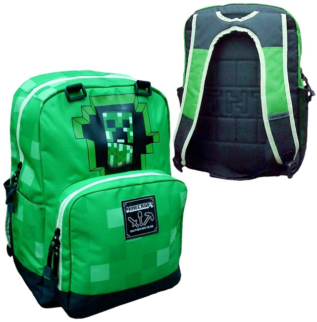Minecraft Backpack School Bag Taske Rygsæk 44x31x14 cm Green