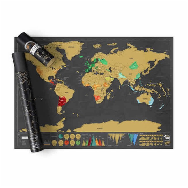 Luckies � Scratch Map DeLuxe Edition Personalised World Map