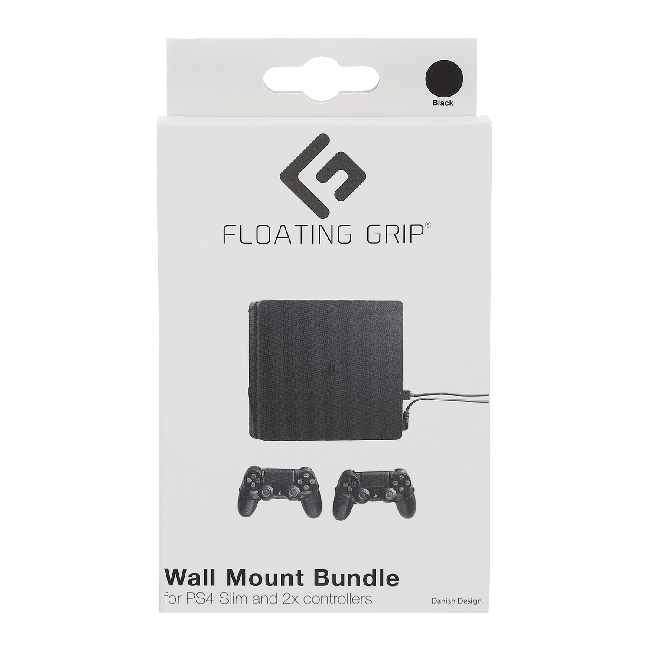 FLOATING GRIP® beslag til PlayStation 4 Slim konsol og controllers, Sort